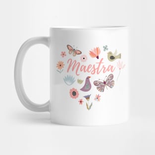 Maestra - Teacher - flower heart design Mug